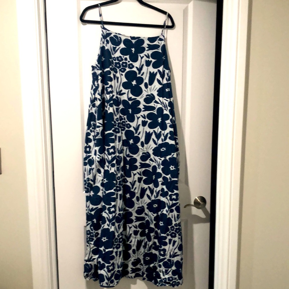 Marimekko x Uniqlo Denim Floral A Line Cotton Maxi. Sz XL NWOT